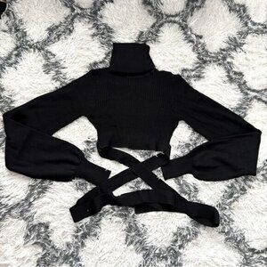 NWT Eladay Crop Wrap Sweater